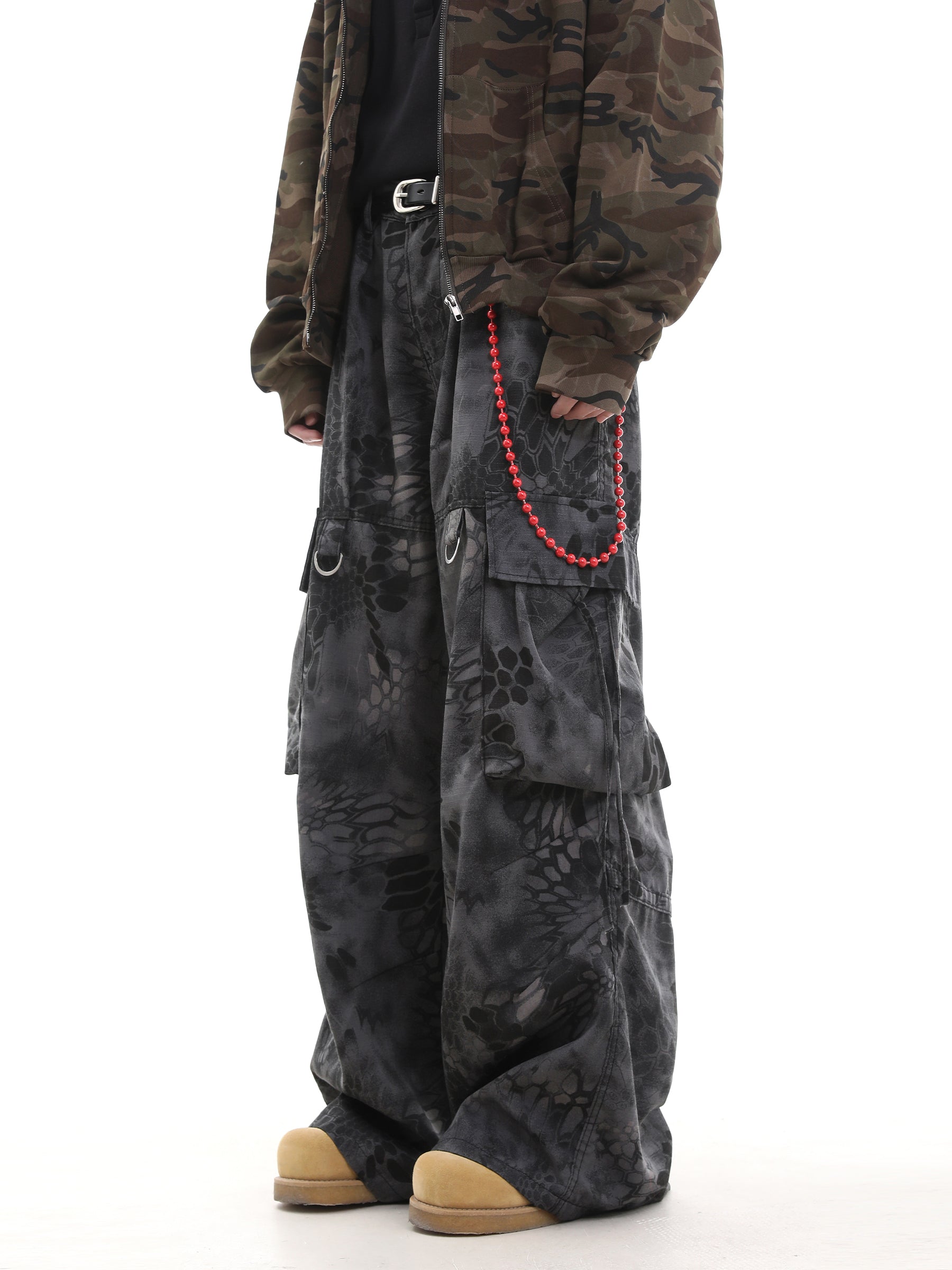 Snake Print Cargo Pants