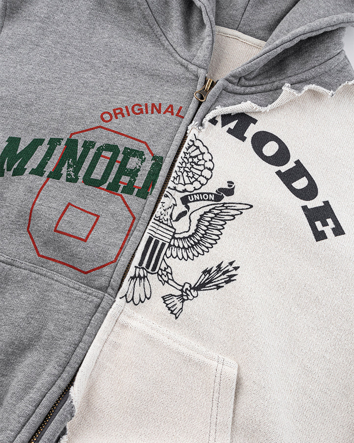 Design Contrast Patchwork Hooded Sweatshirt