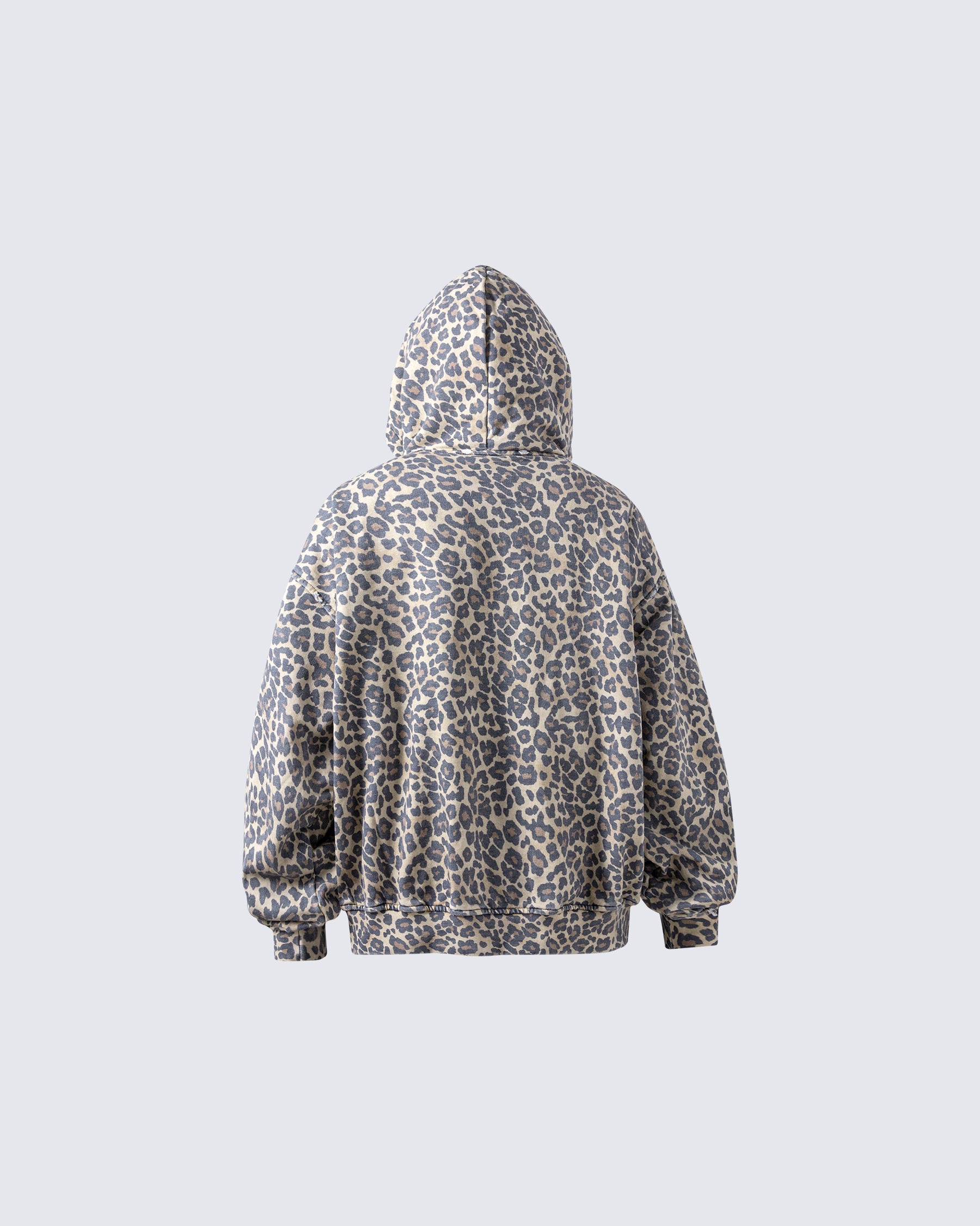 Leopard Print Zip-Up Hoodie