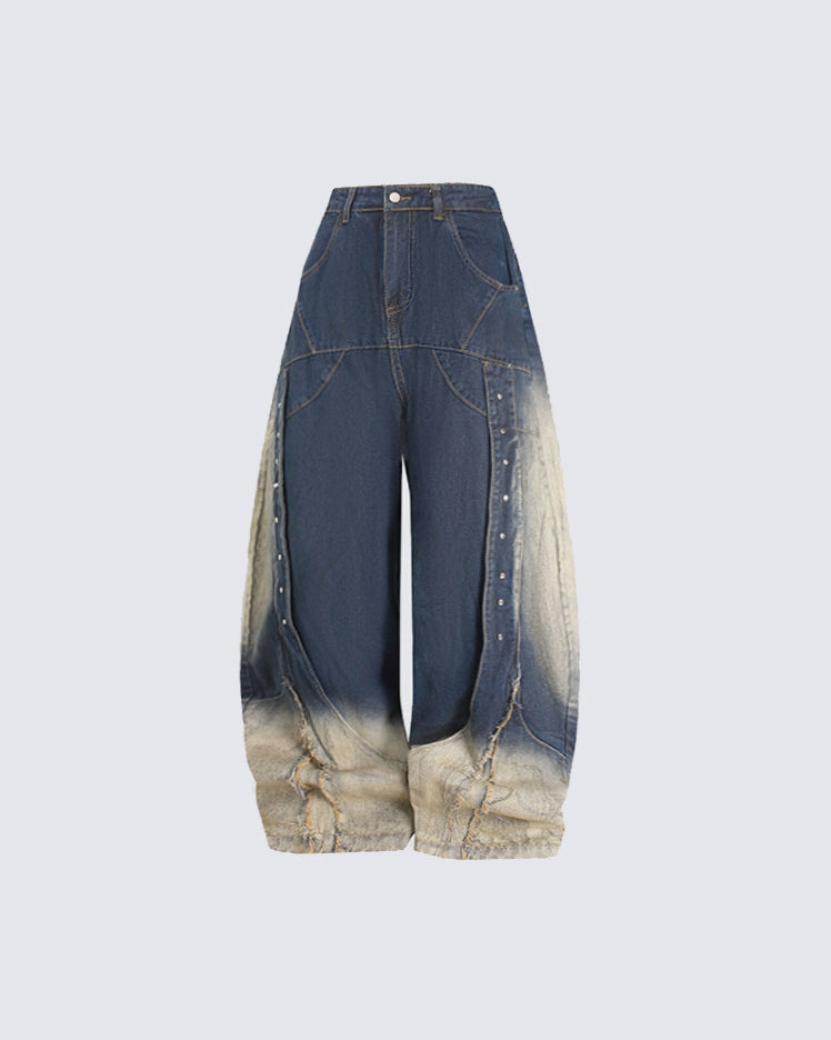 Heavy Design Studded Wide-Leg Pants
