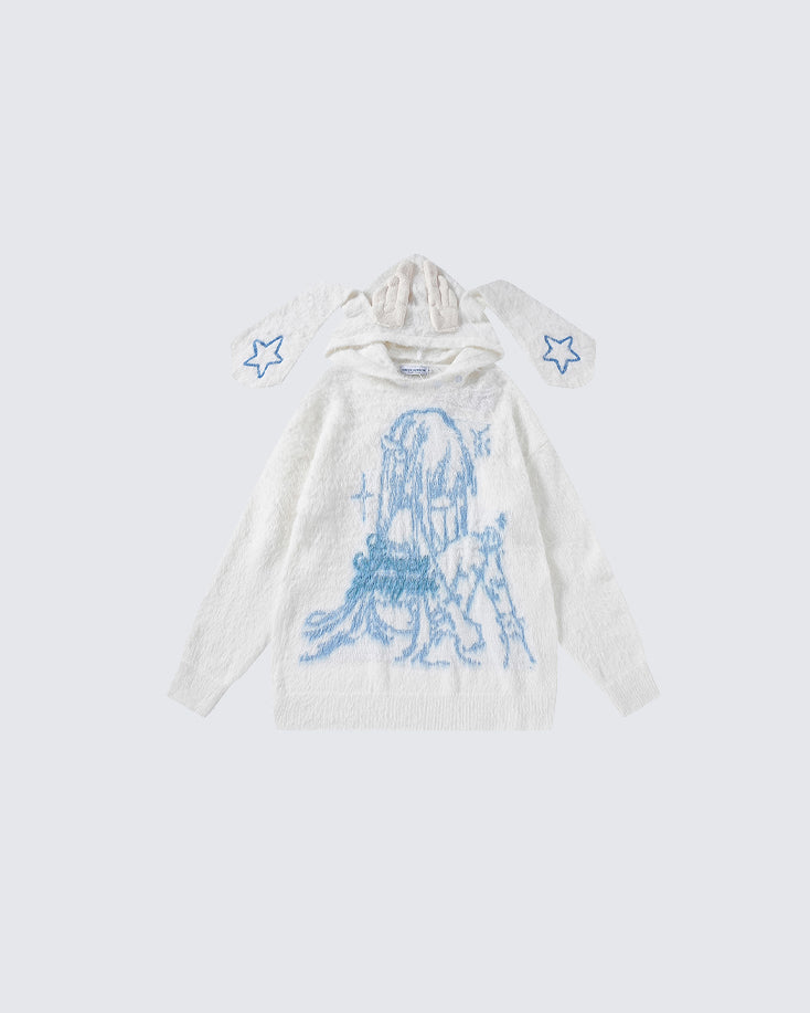 Couple Bunny Ear Hooded Sweater