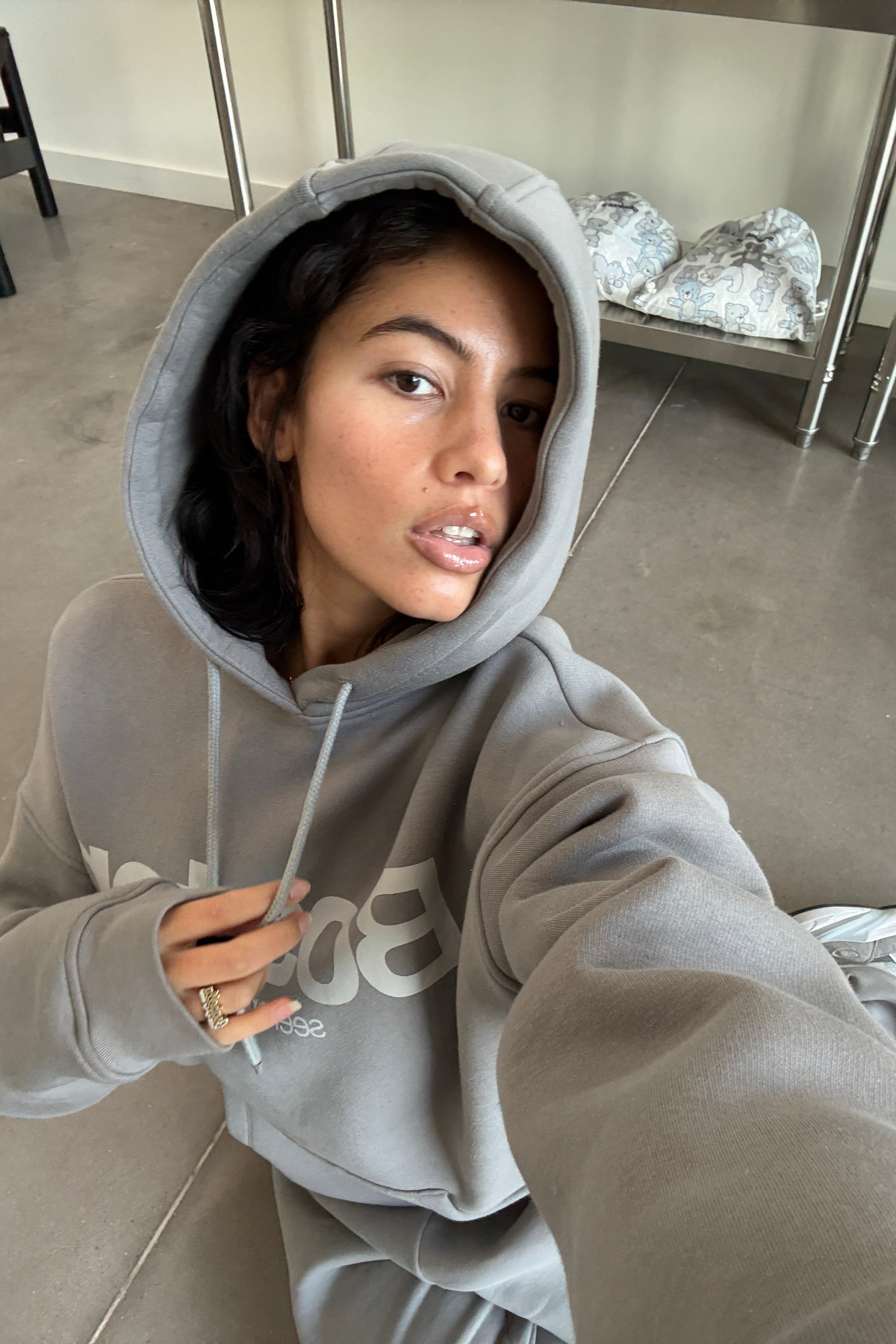 Boston Hoodie in Mid Grey