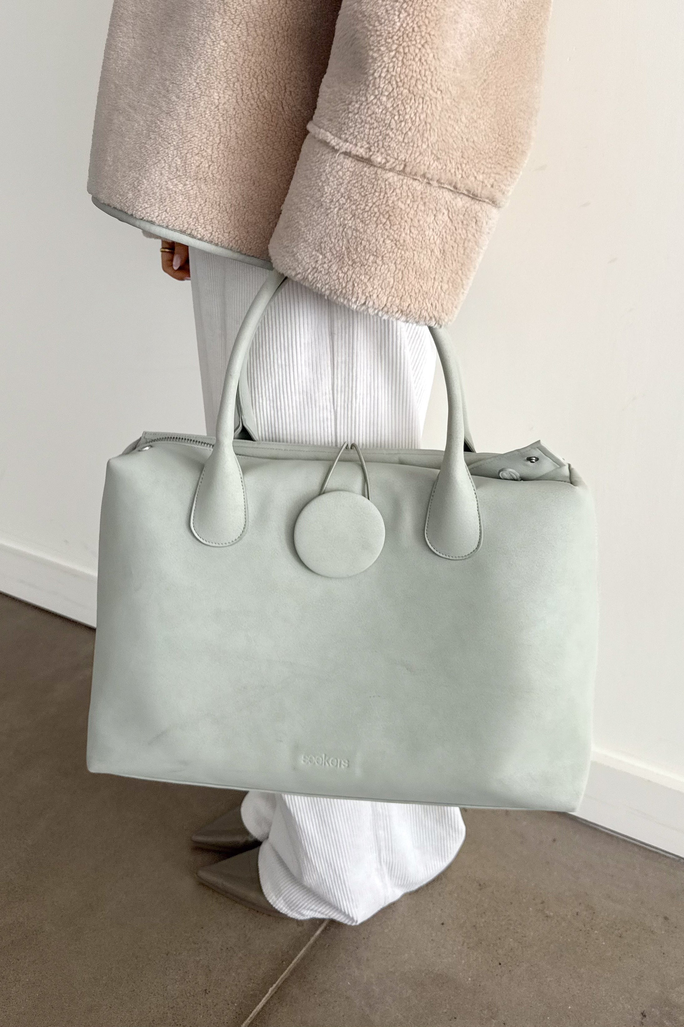 Tully Button Carryall Bag in Mint Foam