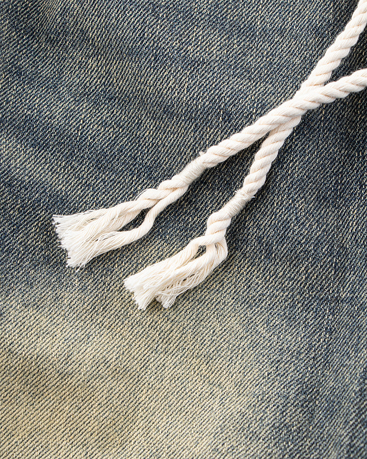 Washed Denim Multi-Pocket Cargo Pants
