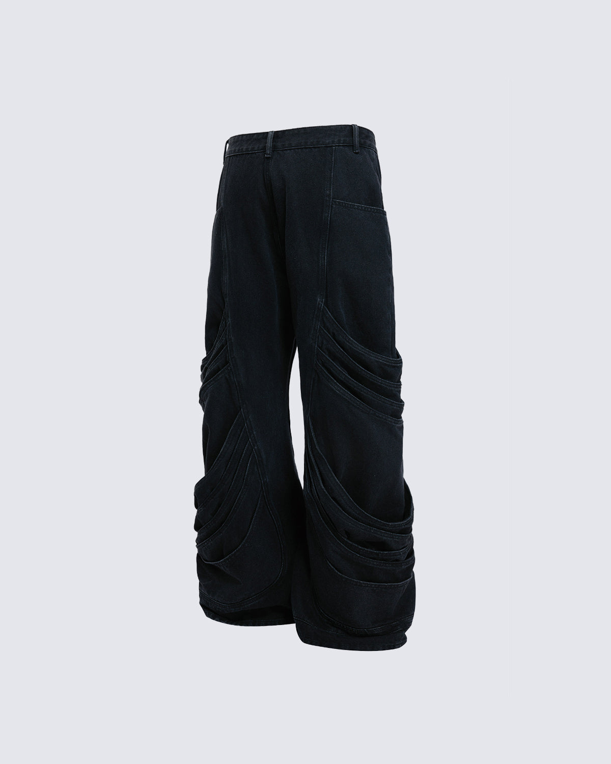Deconstructed Washed Denim Pants