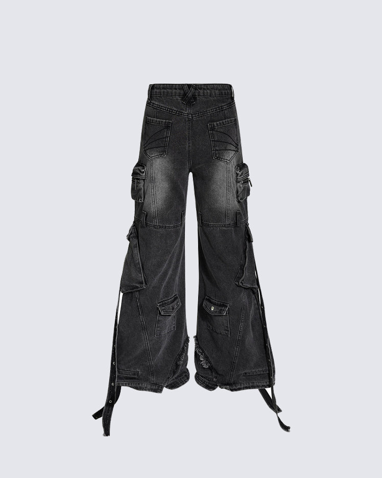 High Street Heavy Multi-Pocket Cargo Denim Pants