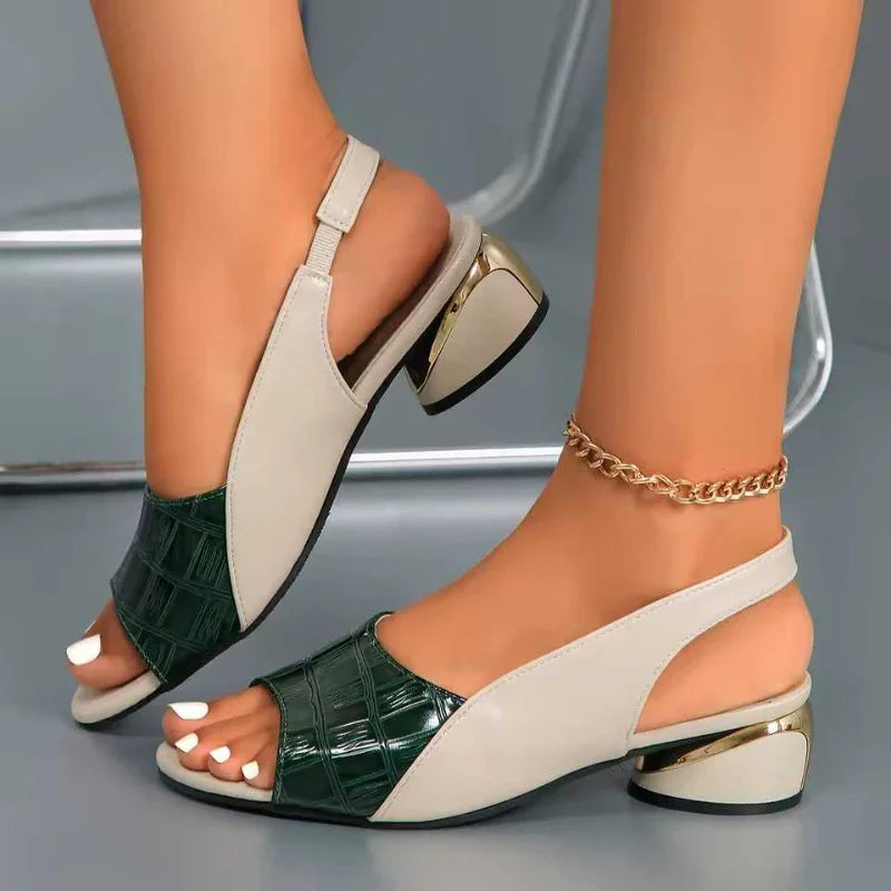 Bunion Sandals — Low Heel, Elastic Back Strap, Roomy Open Toe