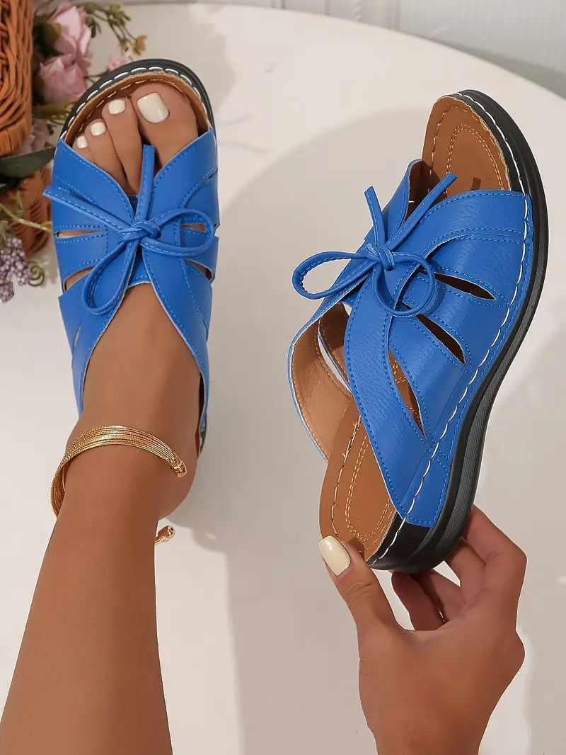 Platform Sandals for Bunions — Wide Toe Box, Cushioned, Bow Detail
