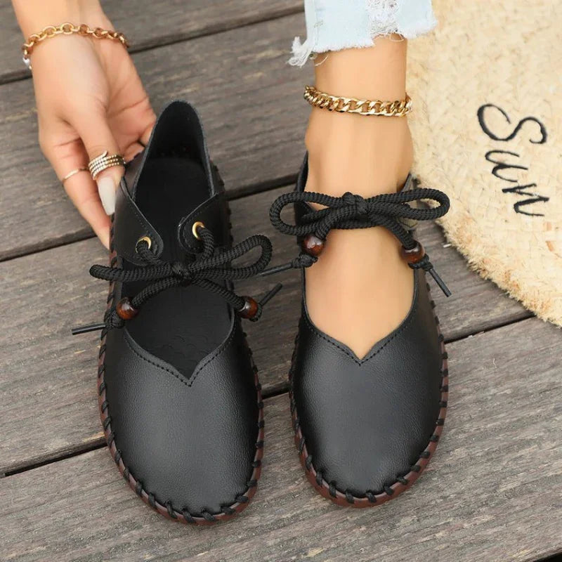 Bunion Dressy Flats — Wide Toe Box, Lace-Up Fit