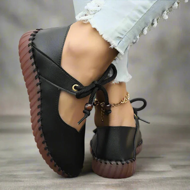 Bunion Dressy Flats — Wide Toe Box, Lace-Up Fit