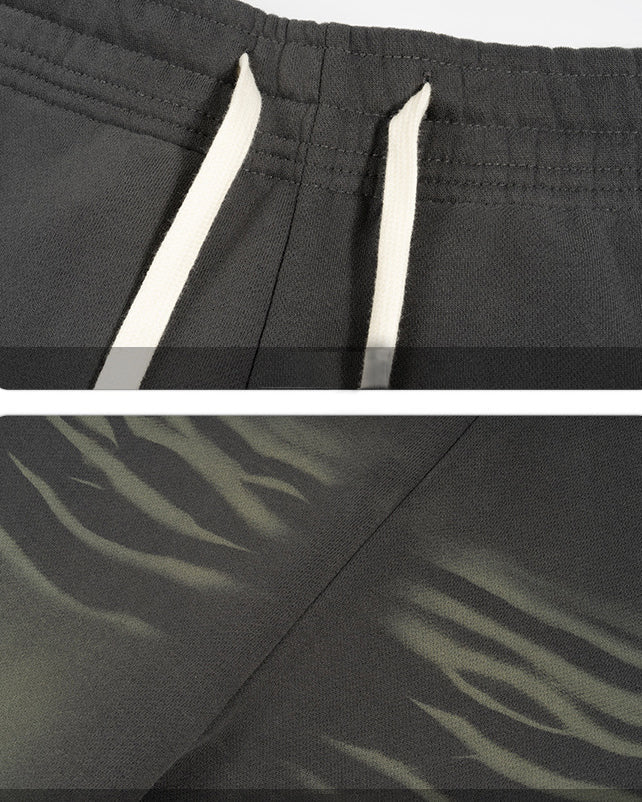 Distressed Curved Sweatpants