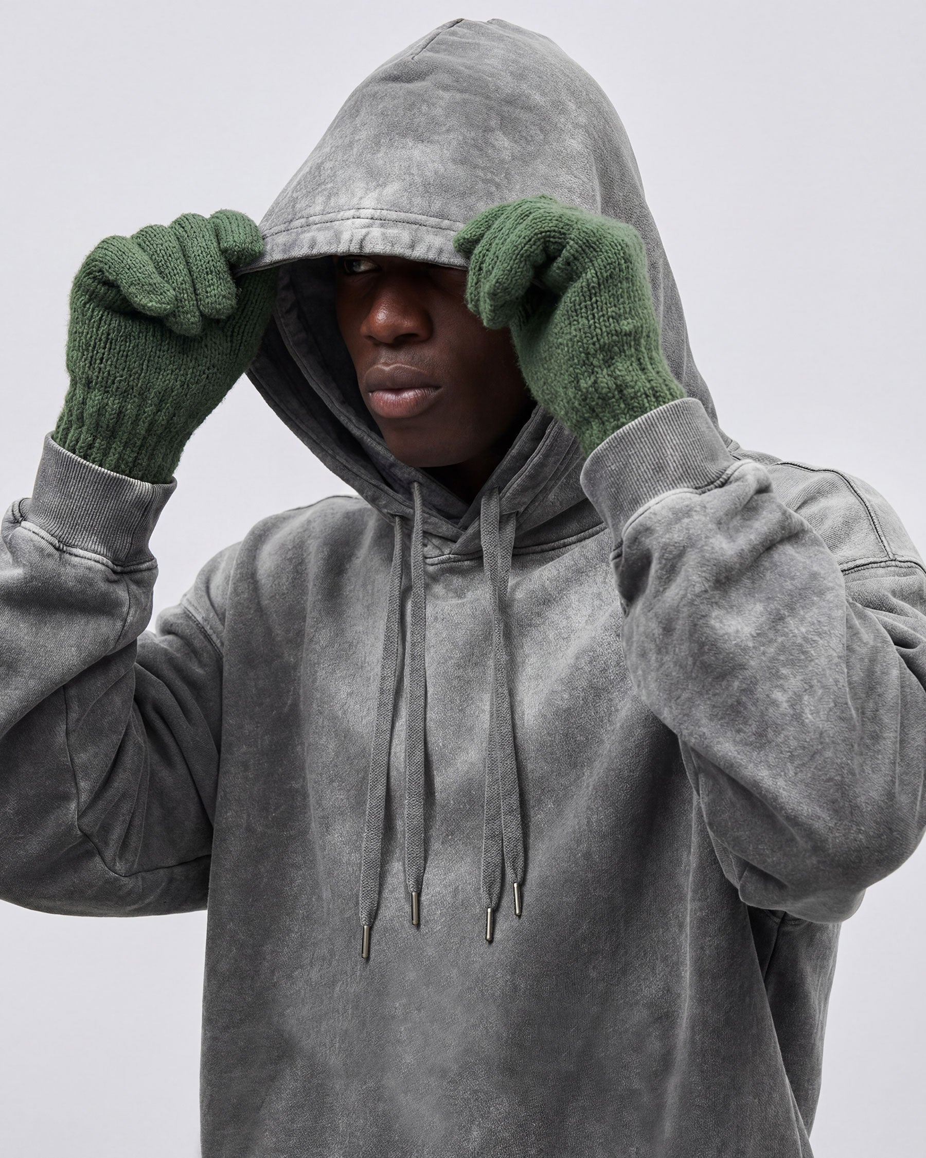 KIIKIO-Double Hood Washed Hoodie