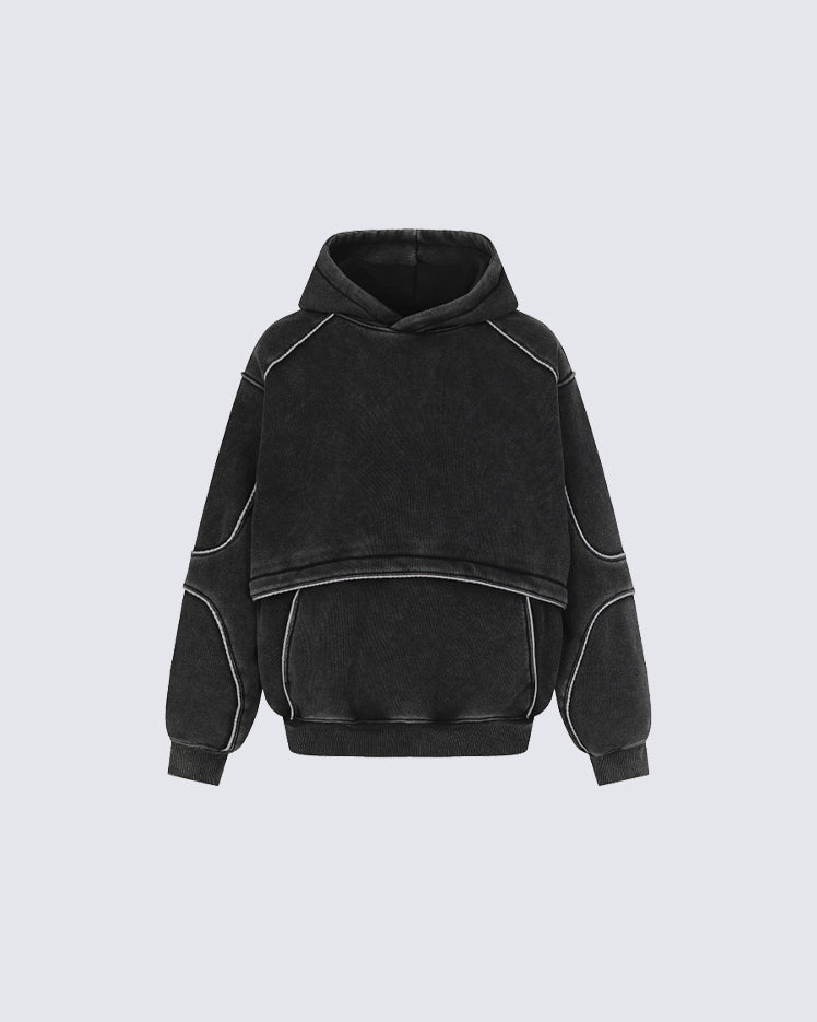 American Vintage Distressed Hooded Sweatshirt