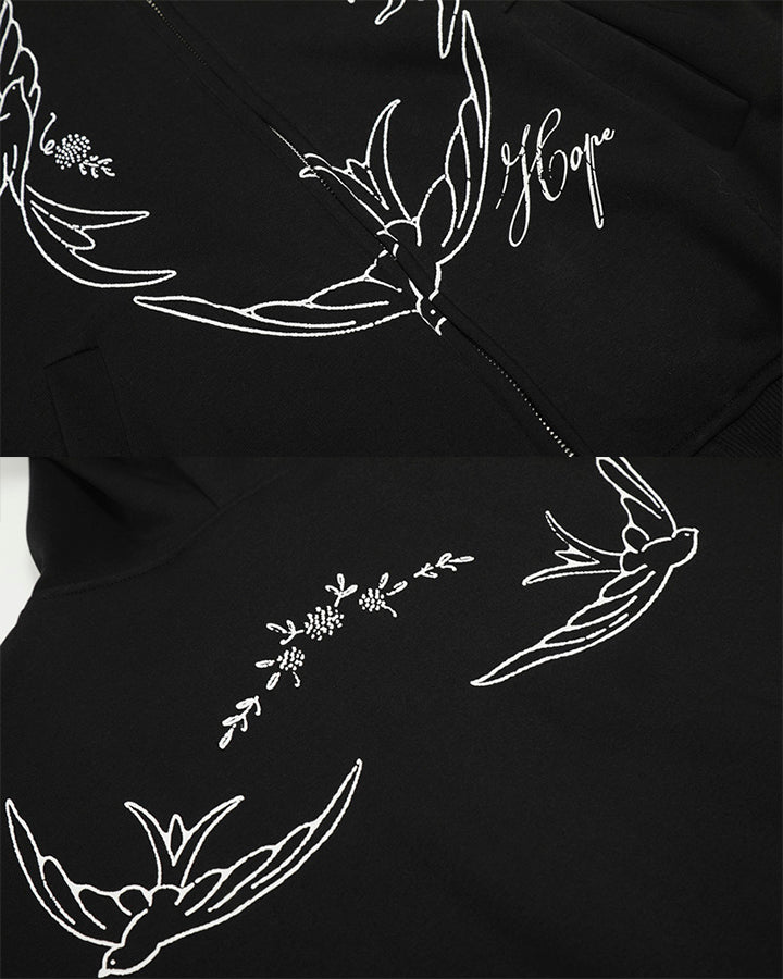 Design Niche Printed Zip-Up Hoodie