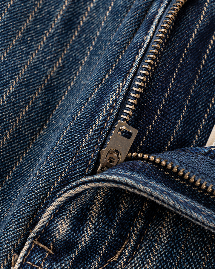 Vintage Wide-Leg Curved Seam Denim Pants