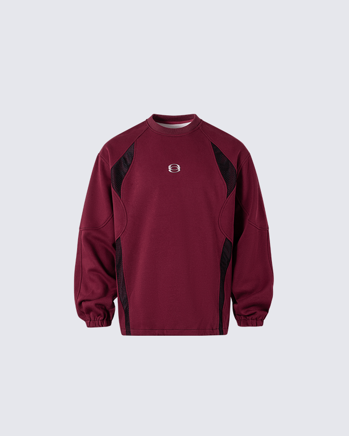 Tech Panel Mesh-Patchwork Sweatshirt