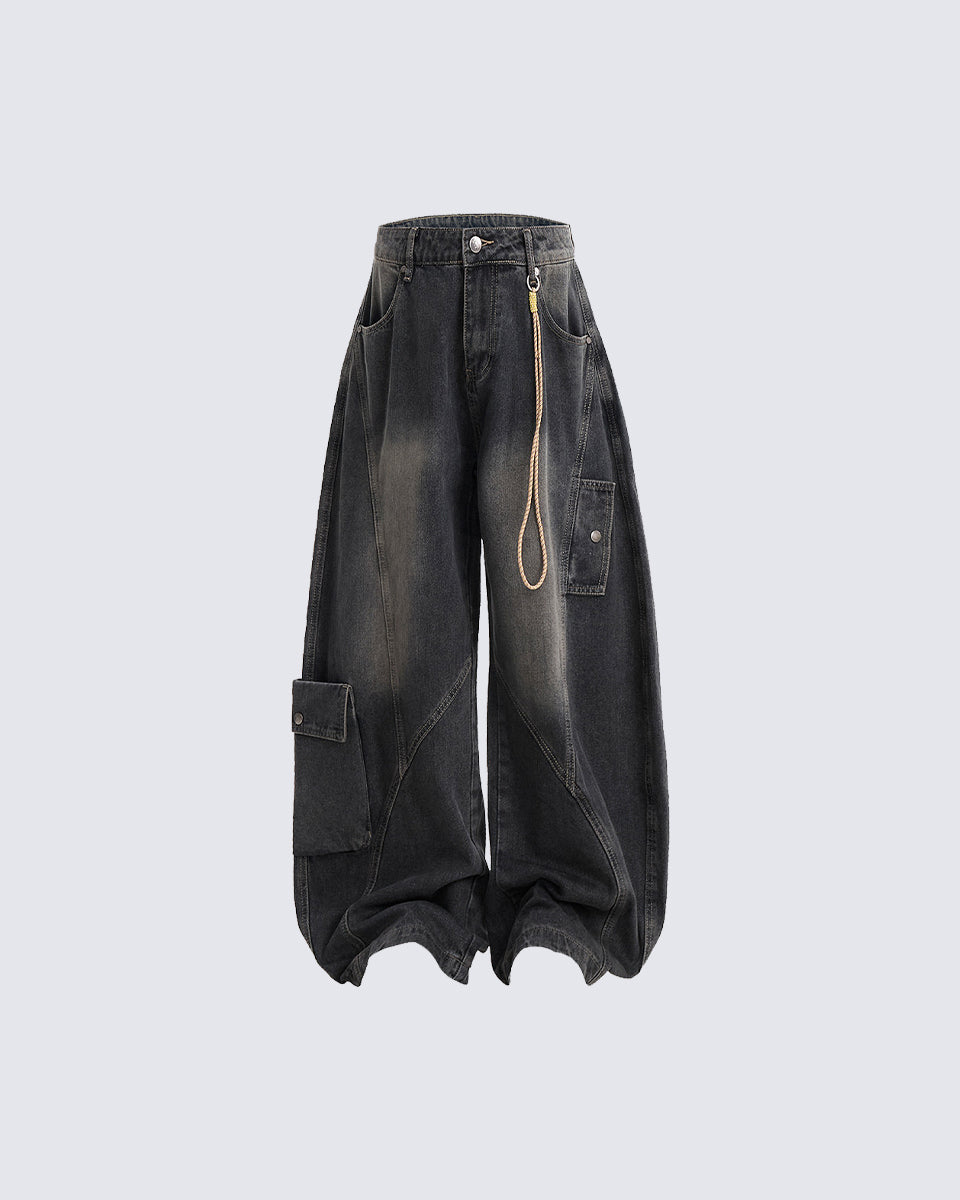 Vintage Casual Denim with Utility Pockets