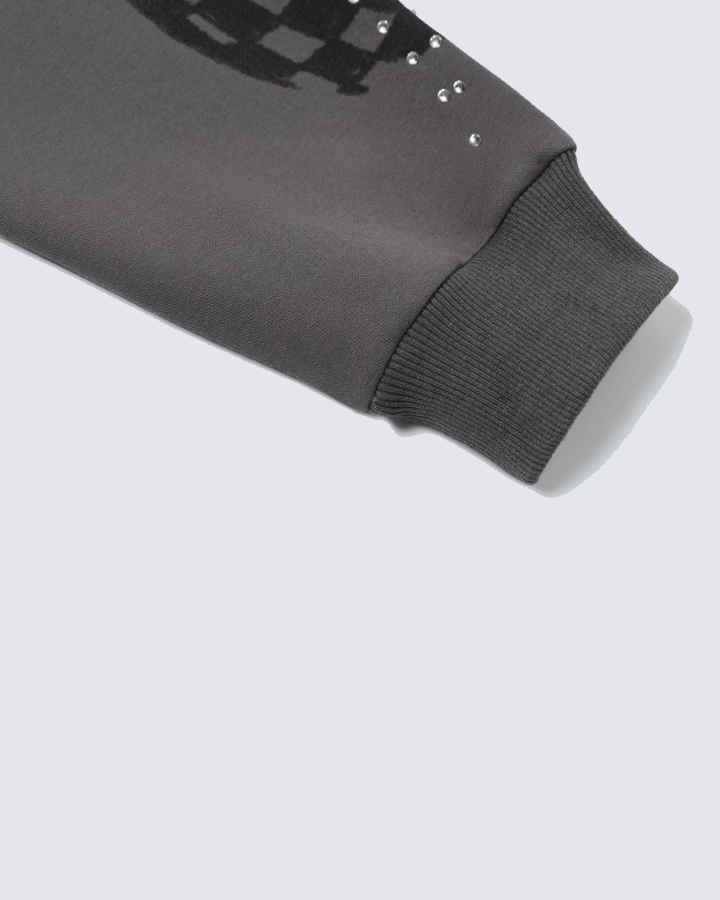 Rhinestone Flame Graphic Hoodie