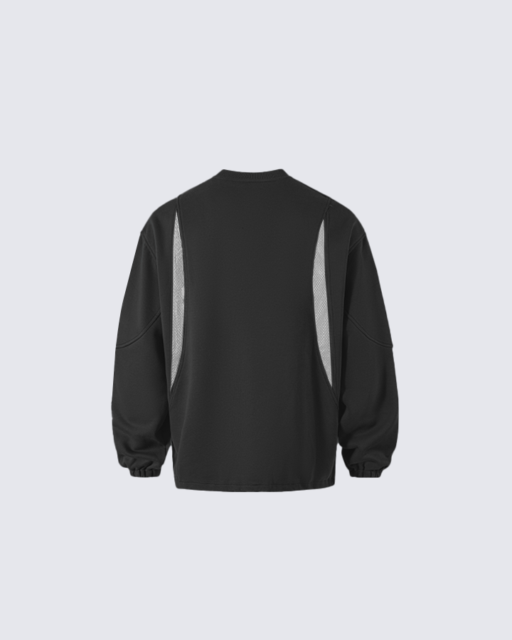 Tech Panel Mesh-Patchwork Sweatshirt
