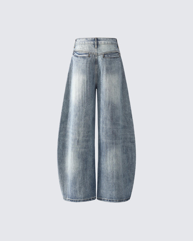 Autumn Winter Embroidered Loose Floor-Length Jeans