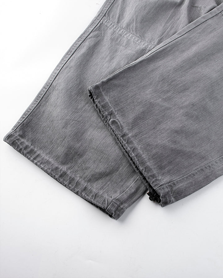 Washed Grey Multi-Pocket Cargo Pants