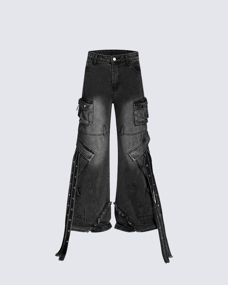 High Street Heavy Multi-Pocket Cargo Denim Pants