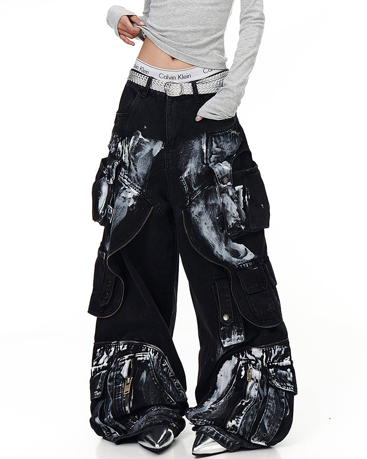 Washed Multi-Pocket Street Cargo Pants