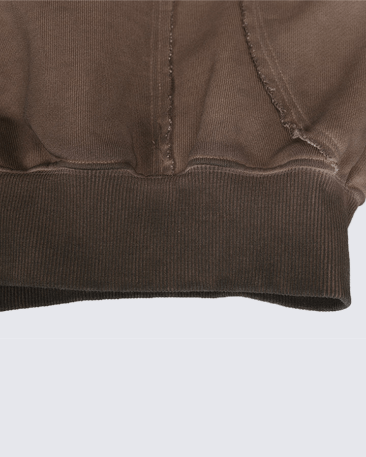 Paneled Stitch Line Zip-Up Hoodie