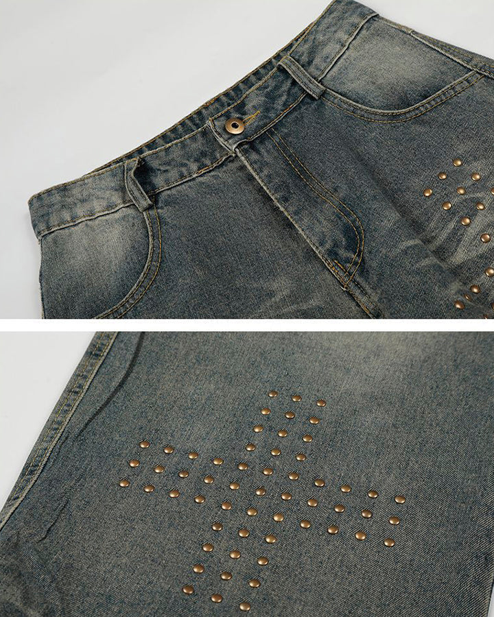American Rivet Deconstructed Washed Jeans