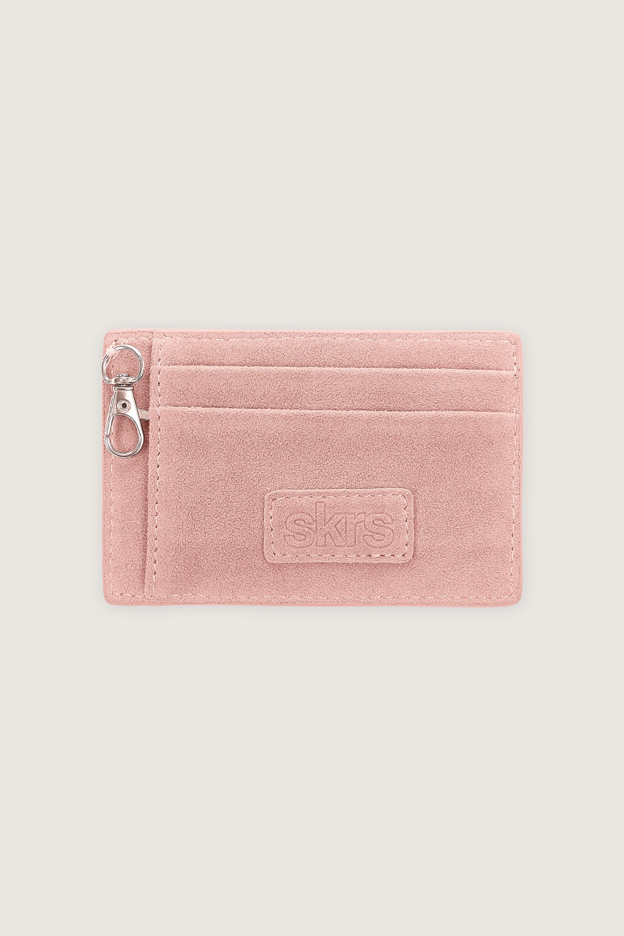 Martha Faux Suede Cardholder in Rose
