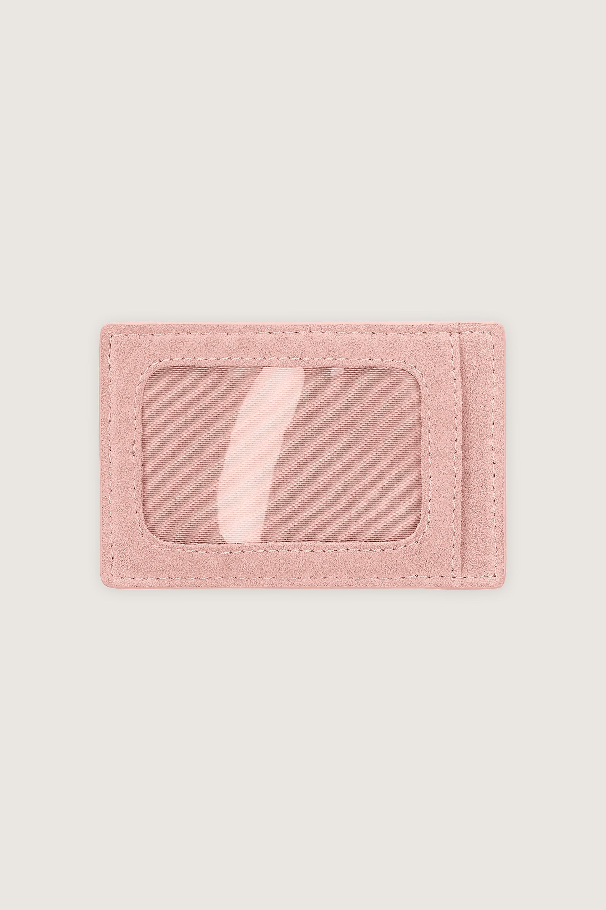 Martha Faux Suede Cardholder in Rose