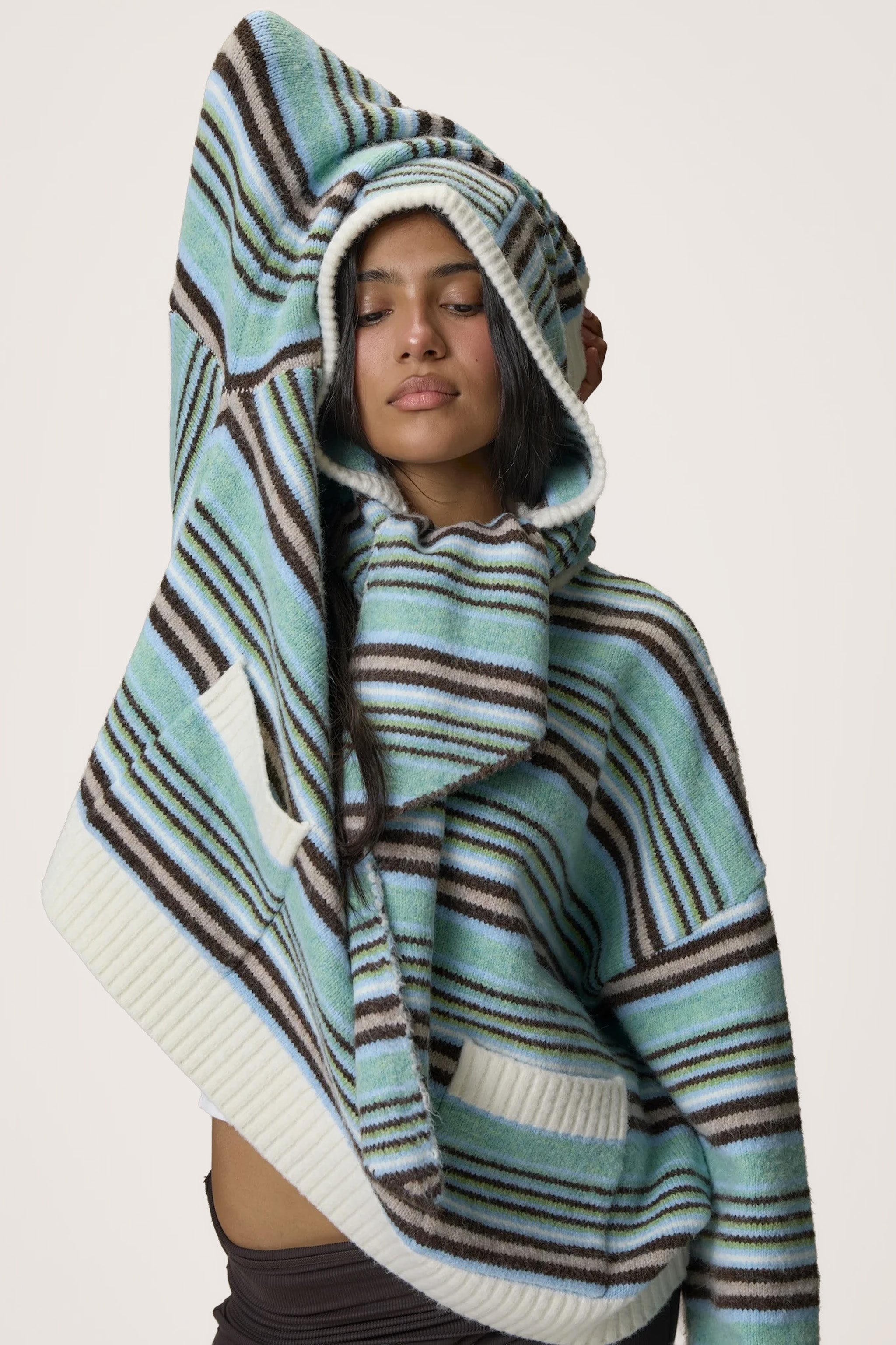 Tippy Stripe Knit Hood