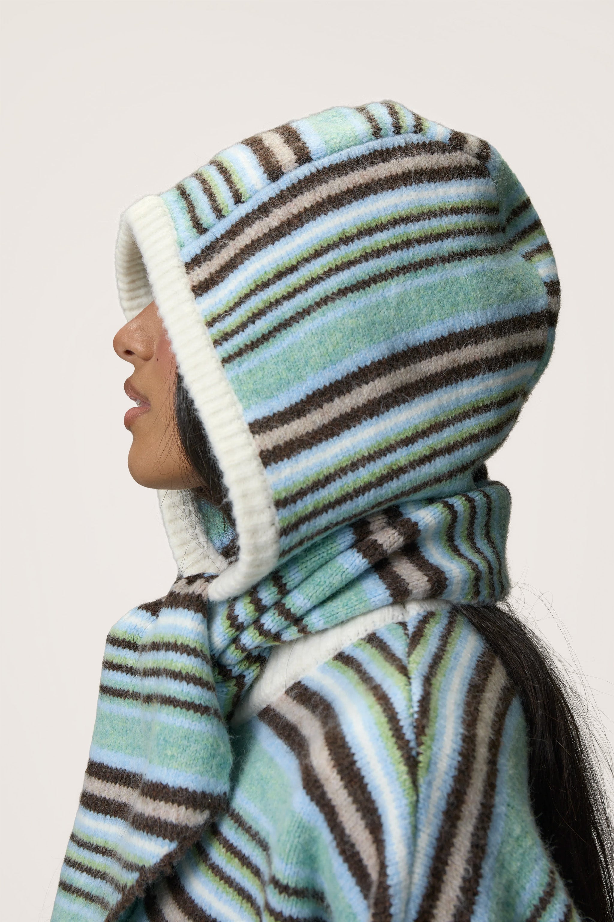 Tippy Stripe Knit Hood