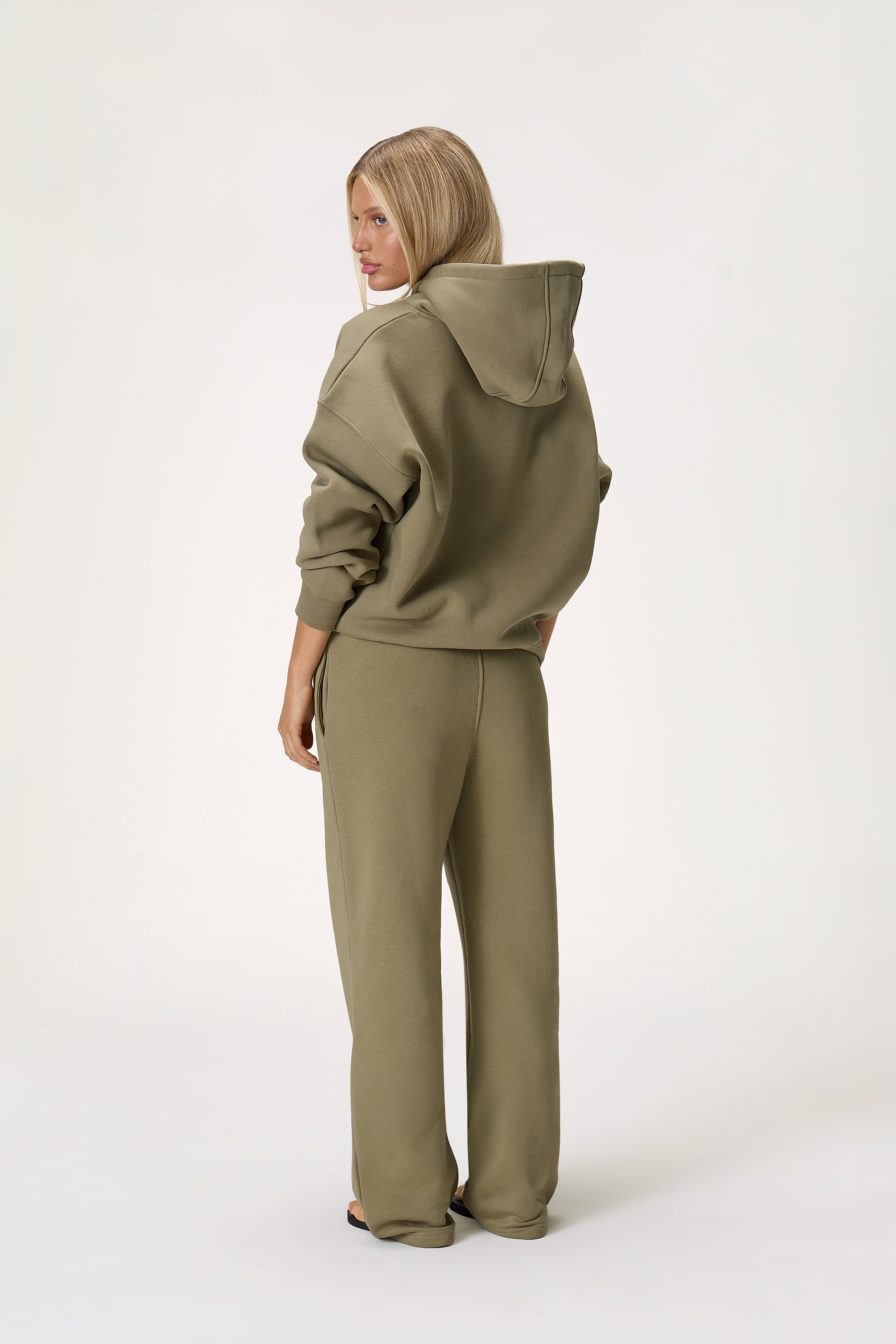Seekers Doozy Zip Up Hoodie in Khaki