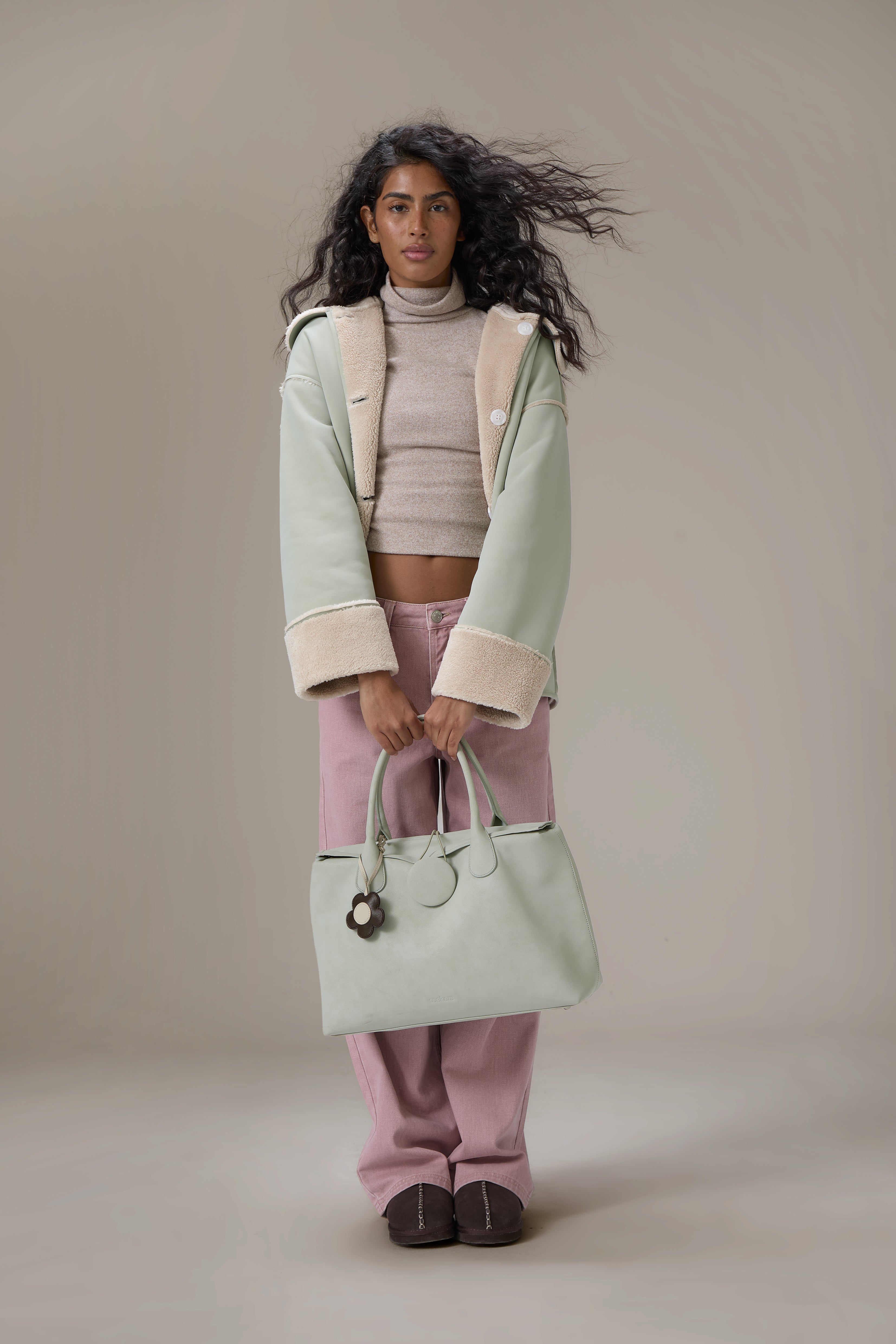 Tully Button Carryall Bag in Mint Foam