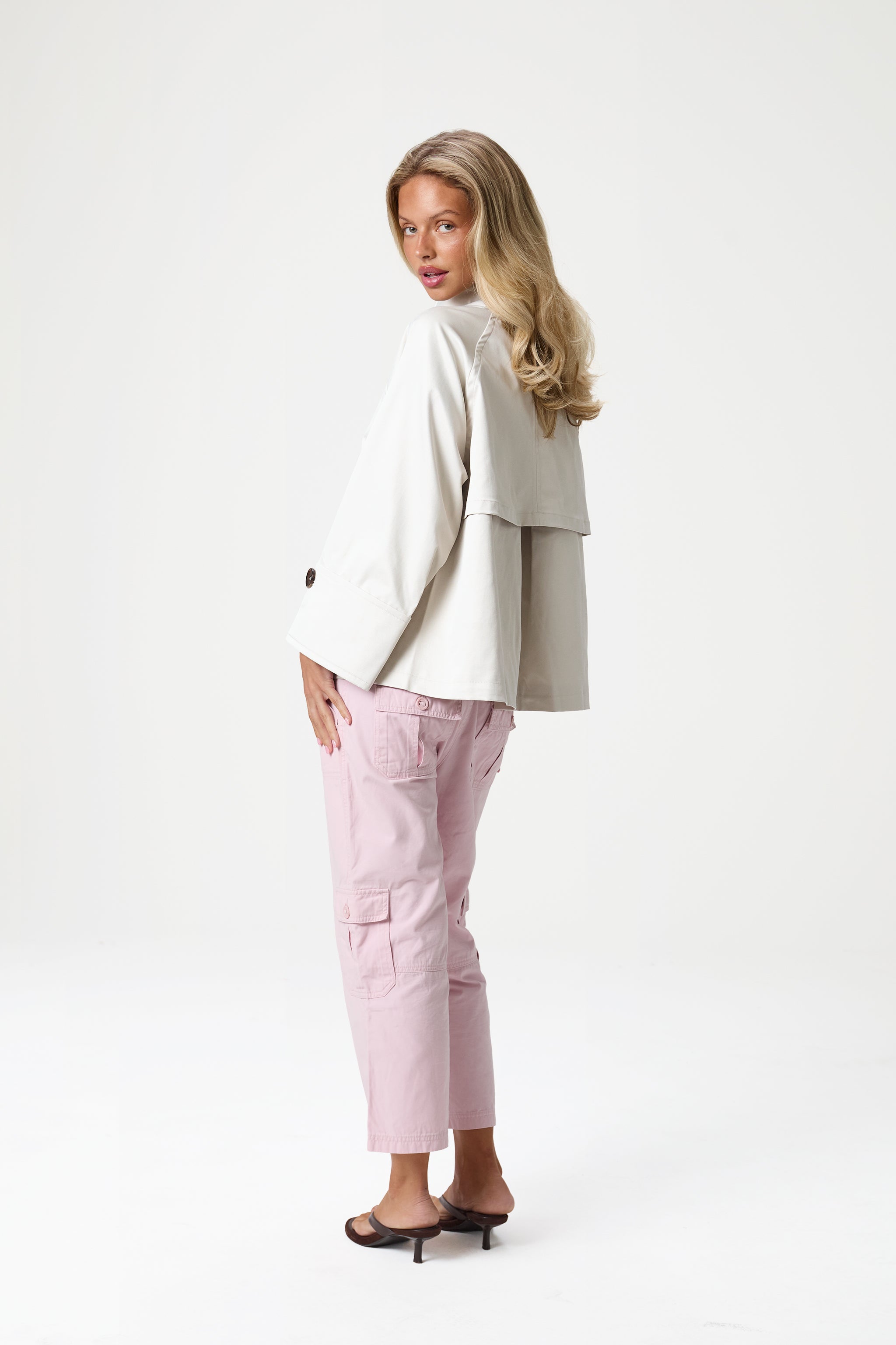 Duffy Pea Coat in Classic Beige
