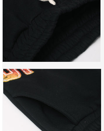 New Winter Hip Hop Vintage Fleece Casual Pants