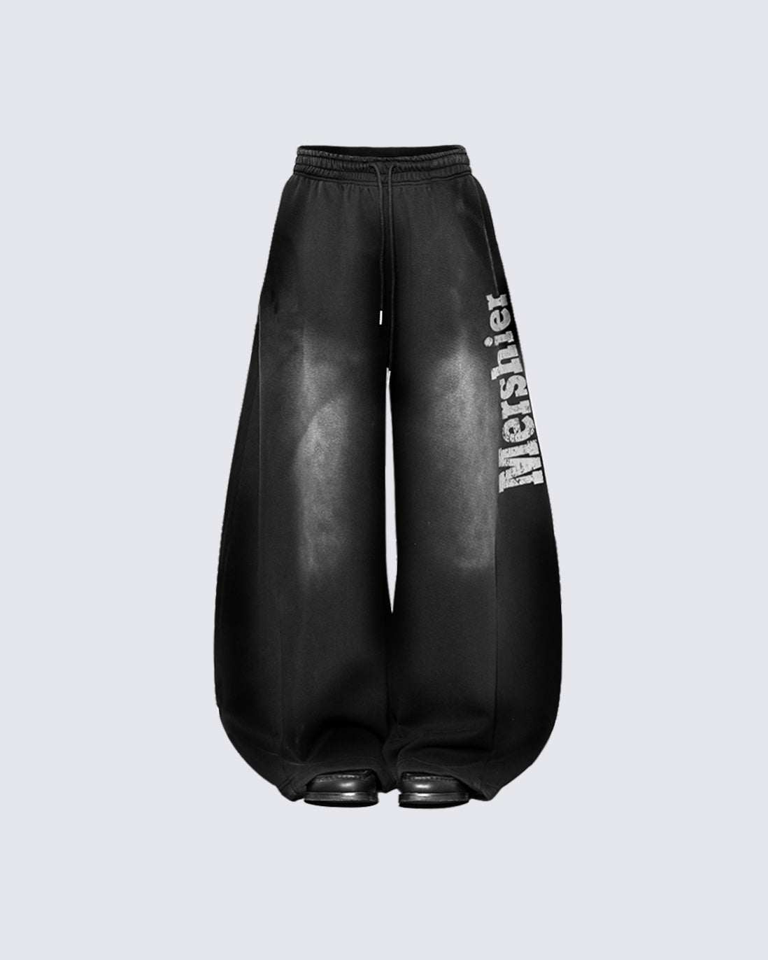 Vintage Loose Fit Distressed Wide-Leg Scimitar Sweatpants