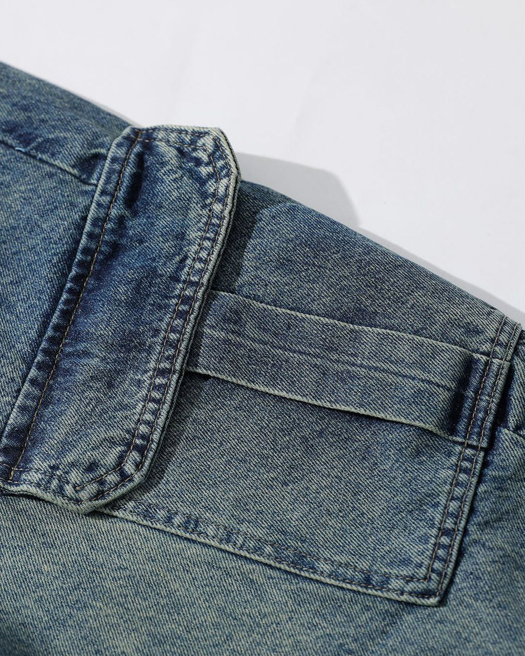 Retro Letter Print Wide-Leg Cargo Jeans
