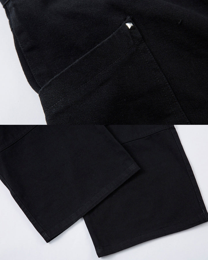 Riveted Pleated Wide-Leg Pants