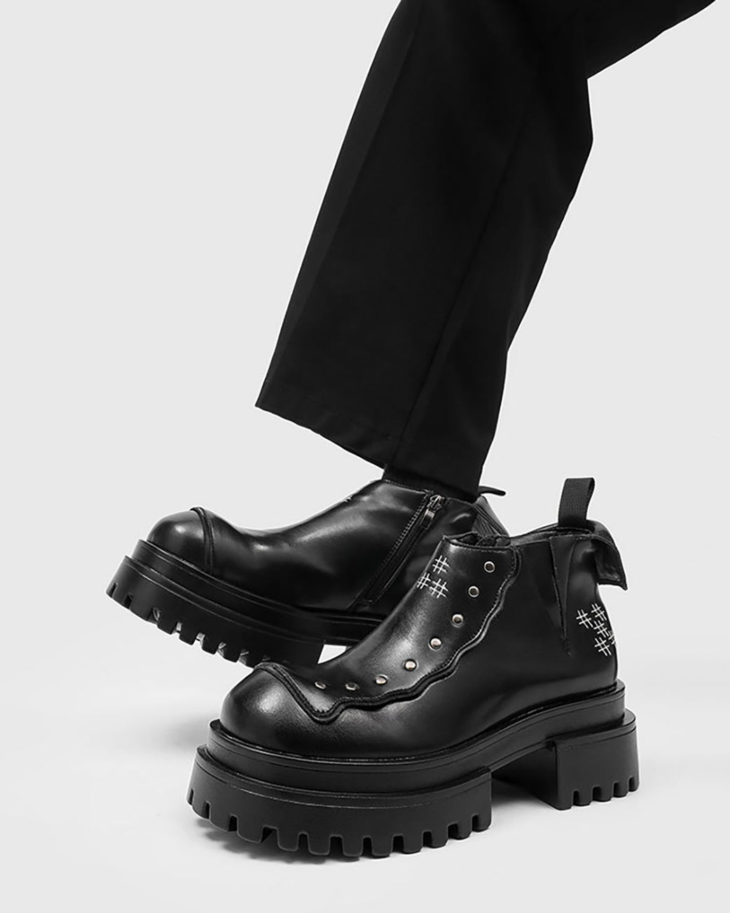 Retro Street Chunky Sole Ankle Boots