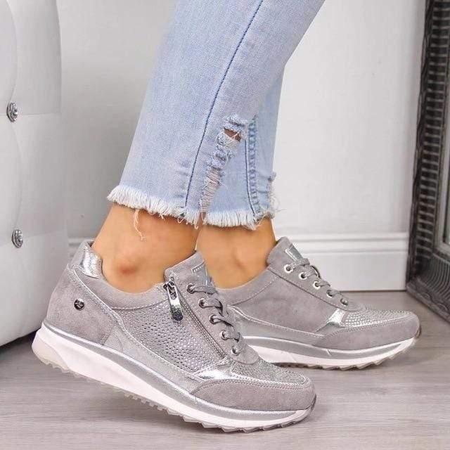 Bunion Sneakers for Women — Platform, Memory Foam, Zipper, Wide Fit