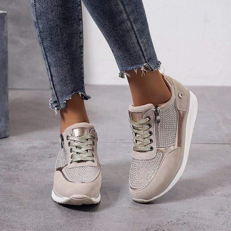Bunion Sneakers for Women — Platform, Memory Foam, Zipper, Wide Fit