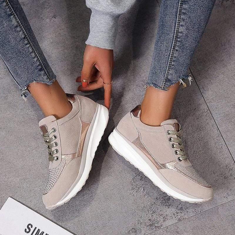 Bunion Sneakers for Women — Platform, Memory Foam, Zipper, Wide Fit