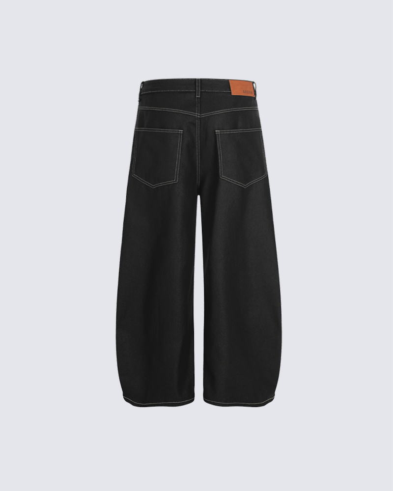 Bold Letter Print Wide-Leg Pants
