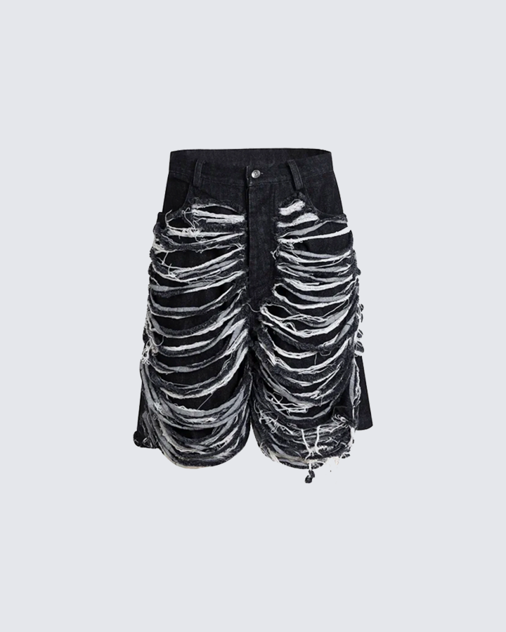 Extreme Distressed Denim Shorts