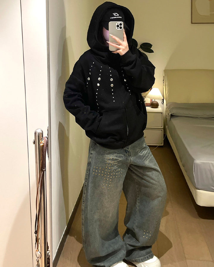 American Rivet Deconstructed Washed Jeans