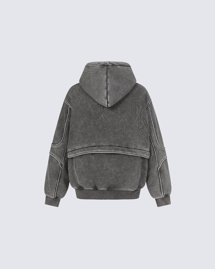 American Vintage Distressed Hooded Sweatshirt