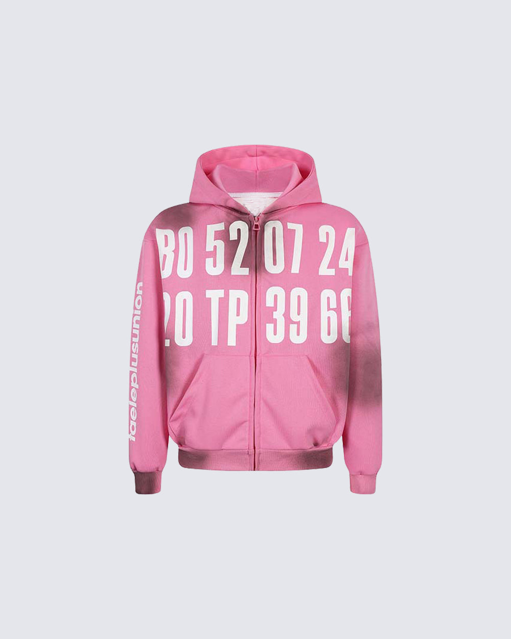 Spray-Dyed Distressed Zip-Up Hoodie