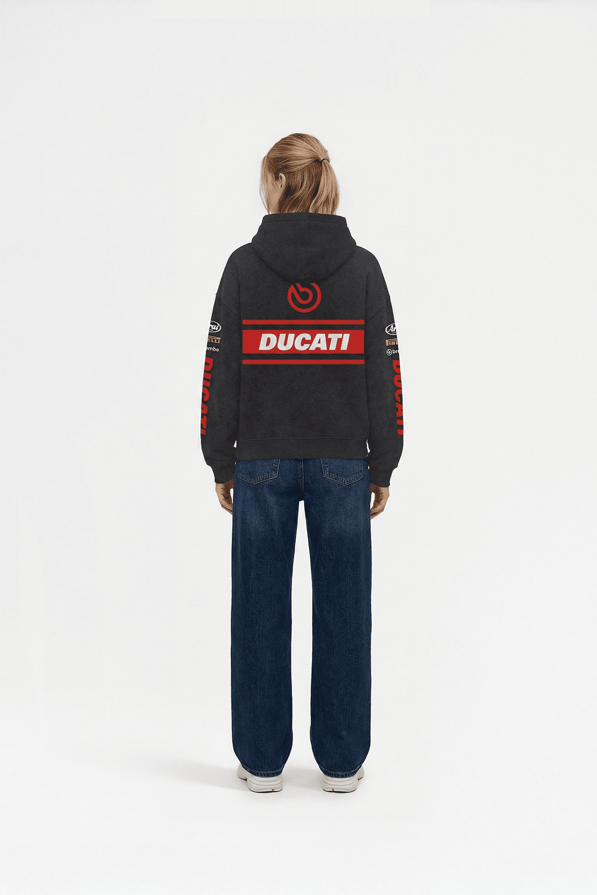 Ducati Racing Heritage Oversized Hoodie - Vintage Black Acid Wash